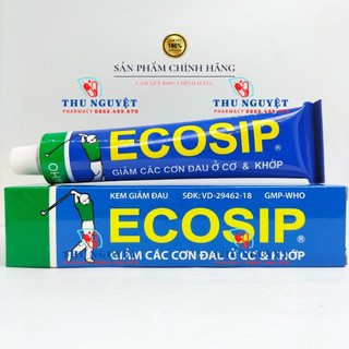 Kem giảm đau ECOSIP tuýp 45g - Giảm các cơn đau ở cơ & khớp như đau lưng, căng cơ, vết bầm tím, bong gân
