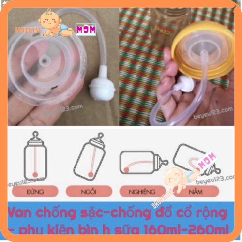 Dây Van chống sặc, chống đổ - Cổ rộng / cổ hẹp -Sử dụng cho bình sữa Pigeon, Lansinoh, Kichilach Kichi, GB Baby, Spectra
