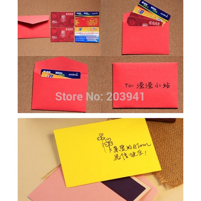 Set 10 phong bì màu cỡ nhỏ 8.2cm*11.5cm