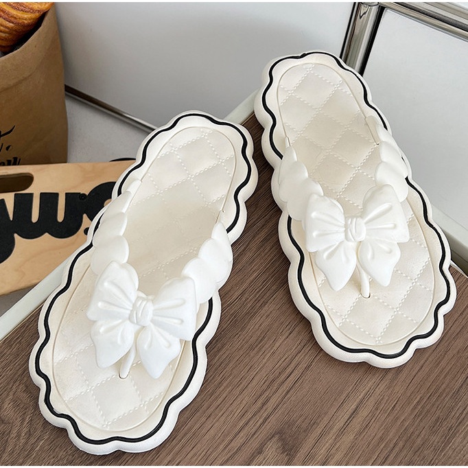 Dép nữ xỏ ngón có nơ cute phù hợp đi trong nhà cháy phố du lịch mã CZ88