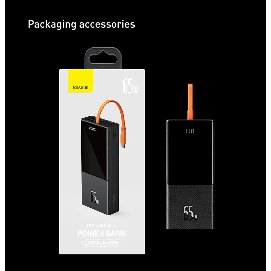 Pin sạc dự phòng hỗ trợ sạc nhanh PD 65W Baseus 30000mah/Baseus 20000mah 65W/Yoobao YB-LC6 65W 20000mah sạc laptop/IPad