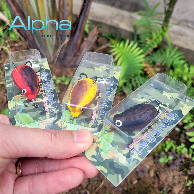 Mồi Câu Lure Nhái Alpha Mồi Câu Nhái Giả Lưỡi Đôi Nhiều Màu Sắc Giá Rẻ 3.5cm 5.5g