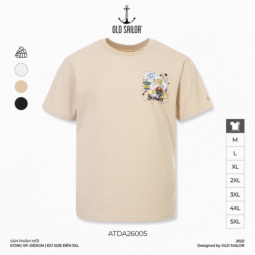 Áo Thun Nam Cổ Tròn OLD SAILOR Chất Thun Cotton Co Giãn Mềm Mịn Thấm Hút Mồi Hôi Bigsize