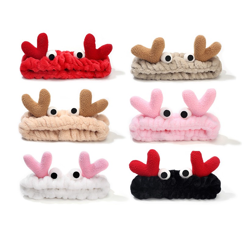 Băng đô rửa mặt bờm cài tóc LƯỢC TÂM hình Cute dễ thương vải nhung bông cao cấp