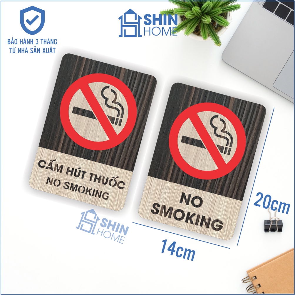 20 mẫu biển cấm bằng gỗ thường dùng, bảng no smoking, bảng không mang giày có sẵn keo dán
