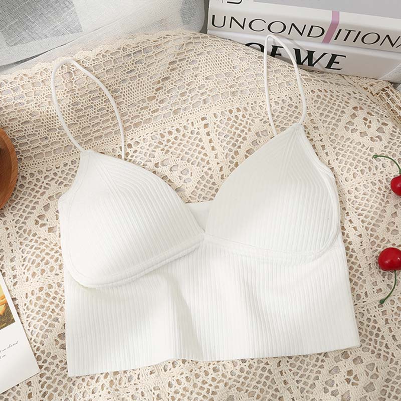 Áo Bra Nữ Tăm Hai Dây Mảnh Có Đệm Đẩy Ngực Co Giãn Mềm Mịn Thời Trang Sugal TOP NU 063V2