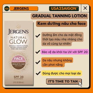 Dưỡng nâu cho da mặt, nâng tông da Jergens Face Daily Moisturizer Natural Glow
