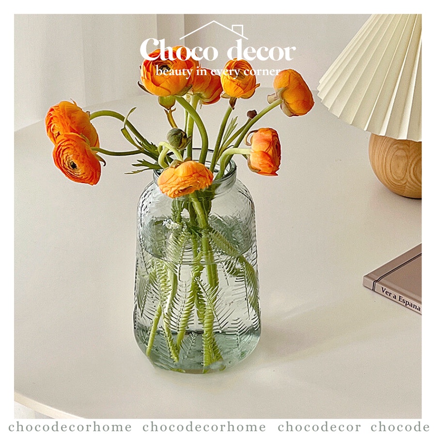 Bình hoa thủy tinh decor phòng khách