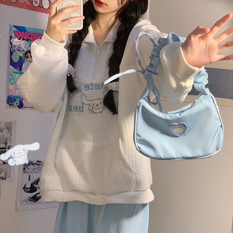 Áo phông sweater dài tay thêu thỏ litte