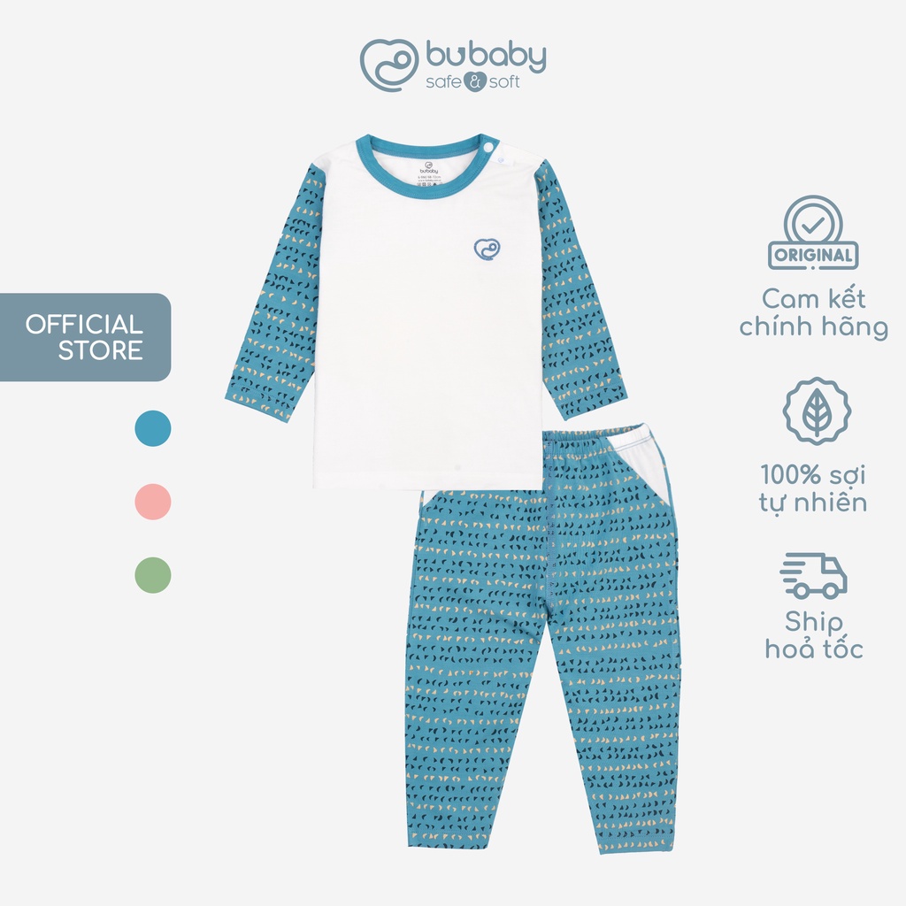 Bộ ngủ tay dài quần áo thun sợi tre mặc nhà mùa hè cho bé trai và bé gái BBB110105 | Quần áo BU Baby chính hãng