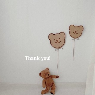 [BEAR ROOM] Set 2 gấu nâu bằng gỗ decor phòng bé
