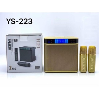 Loa bluetooth Ys-223 kèm 2  mic karaoke ko dây