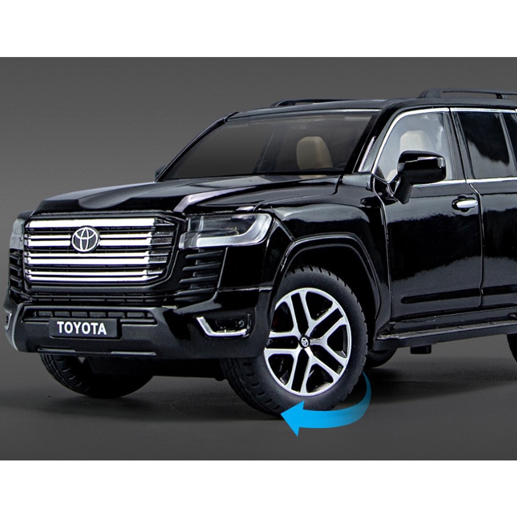 Xe mô hình sắt Toyota LandCruiser LC300 TẶNG KÈM BIỂN SỐ tỉ lệ 1:24 hãng ShengRun 3 màu