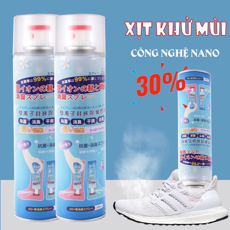 Chai Xịt Khử Mùi Hôi Giày DUER Chính Hãng 260ml-Công Nghệ NANO Bạc Khử mùi diệt vi khuẩn hiệu quả