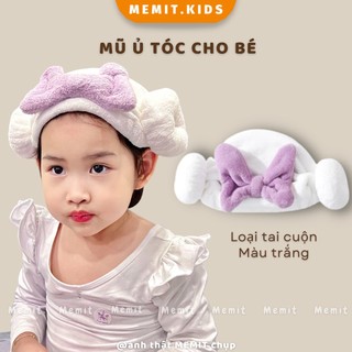 Khăn quấn tóc, mũ ủ tóc cho bé gái,khăn siêu thấm khô tóc