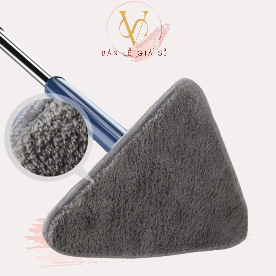 Cây chổi lau sàn nhà ,trần nhà,lau kính hình tam giác đa năng tự vắt xoay 360 độ thông minh VS HOUSE