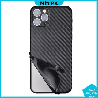 Skin dán full viền cụm camera iPhone vân Carbon sần dễ dán