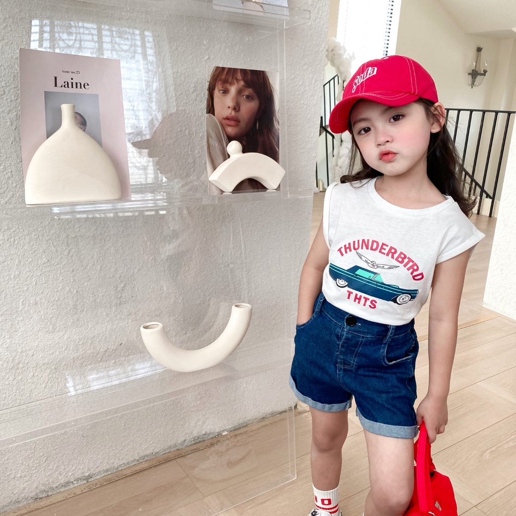 Quần Short Denim Lưng Thun Co Giãn Một Nút Thời Trang Mùa Hè Phong Cách Hàn Quốc Cho Nam Và Nữ