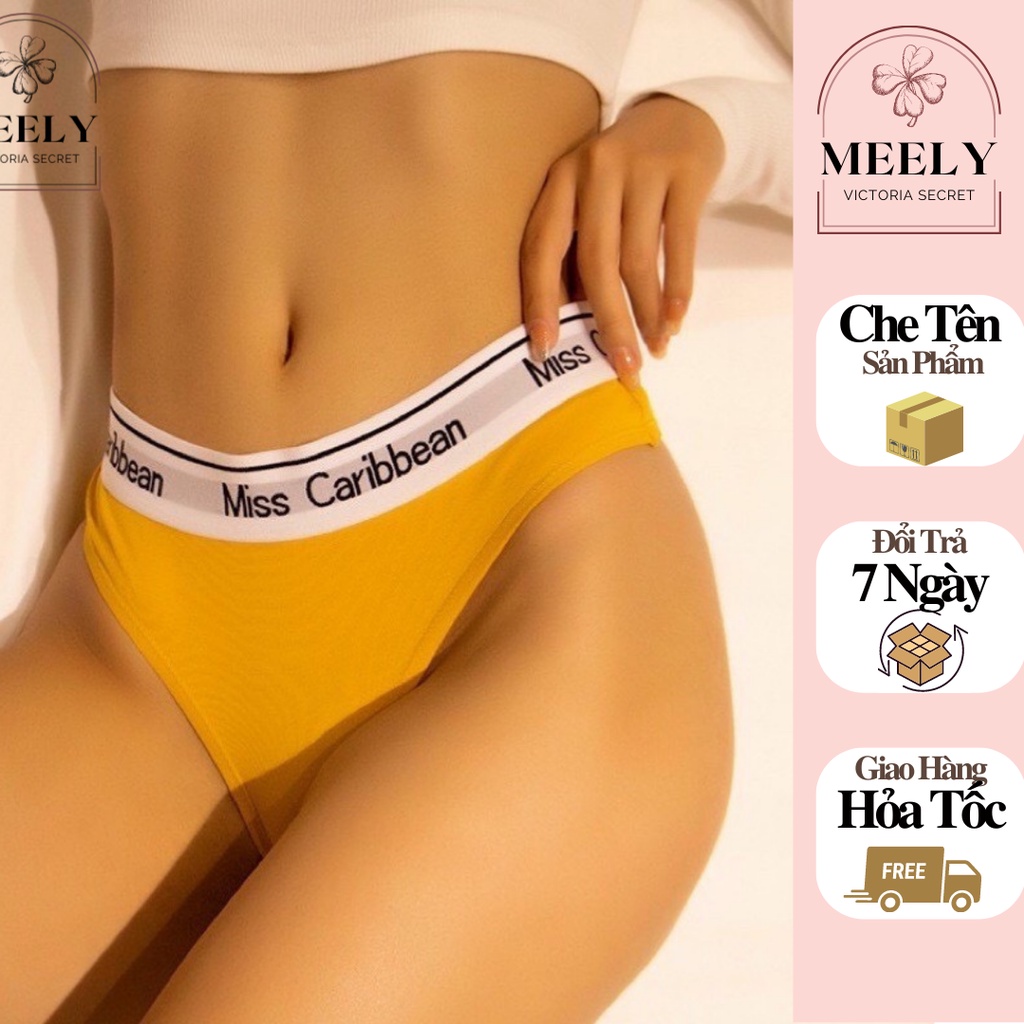 Quần Lót Lọt Khe Cotton Nữ Siêu Sexy Thiết Kế Cạp Bản Bản Chữ Miss Caribbean Tôn Vòng 3 Đảm Bảo Thấm Hút Mồ Hôi - 9823