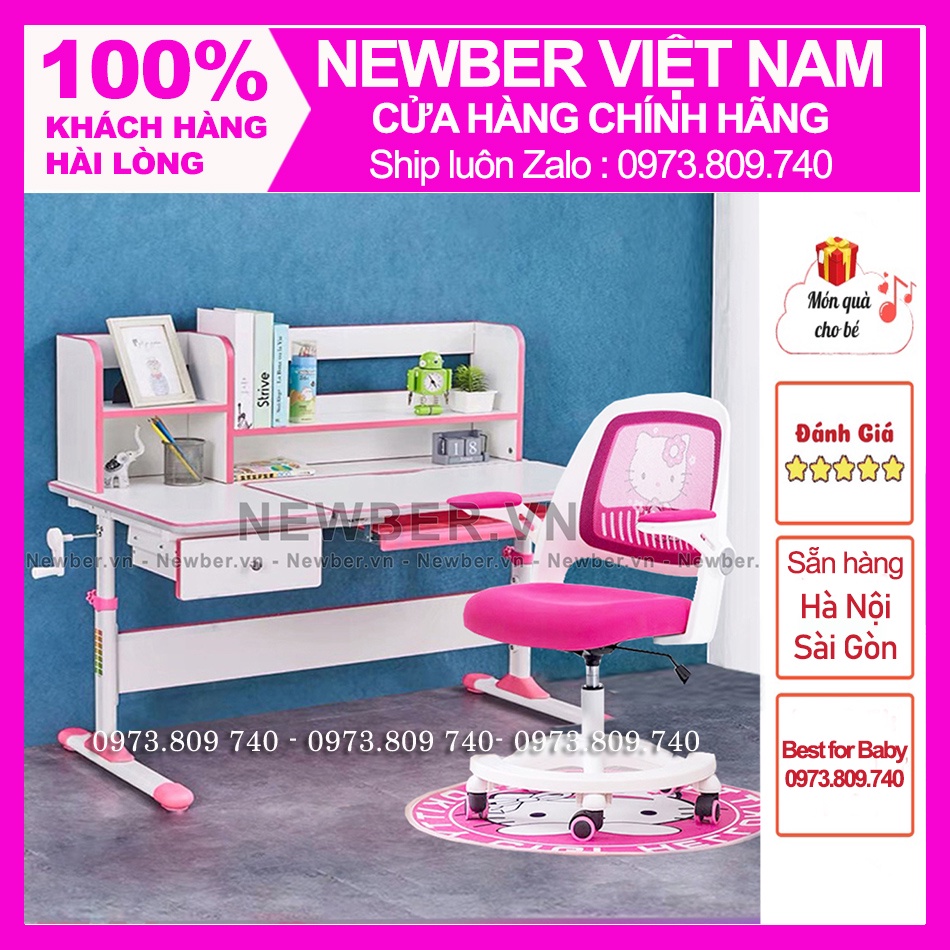 Bộ bàn ghế thông minh cho học sinh tăng chỉnh độ cao Newber 510/ 150 (Ghế Hello Kitty)