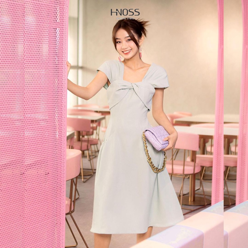 Đầm Lửng Nữ Thời Trang HNOSS Túi Nhún HNDLU062
