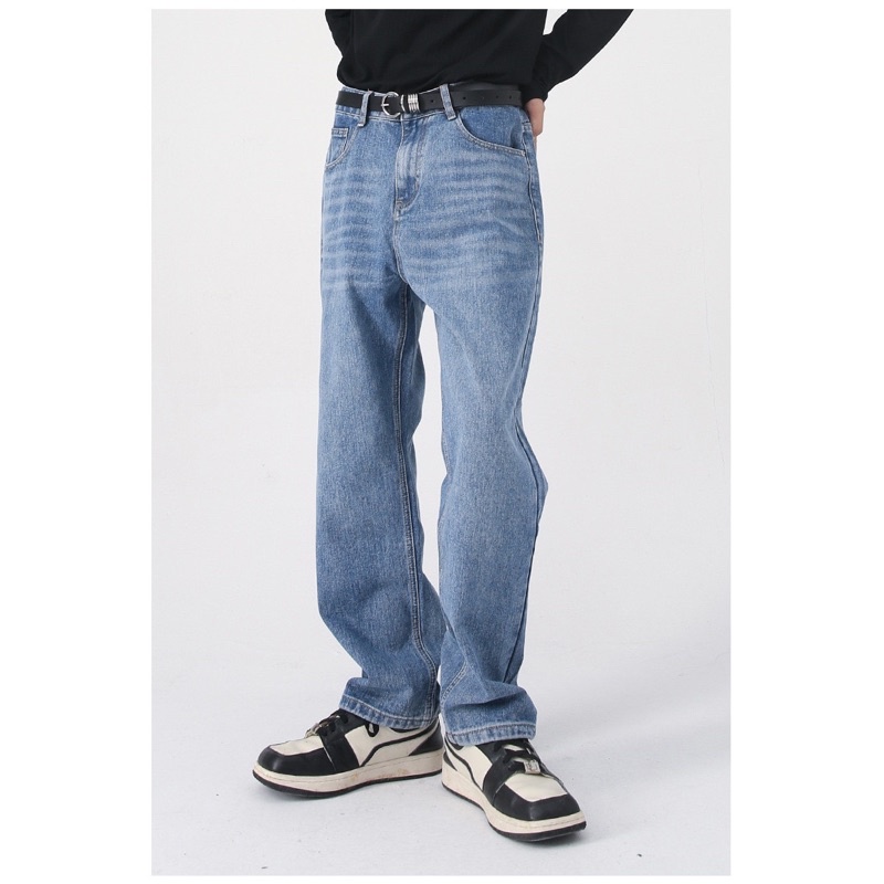 Quần jean nam chất bò, form regular ống suông basic ver 2 Brokeboiz phong cách vintage, retro, streetwear