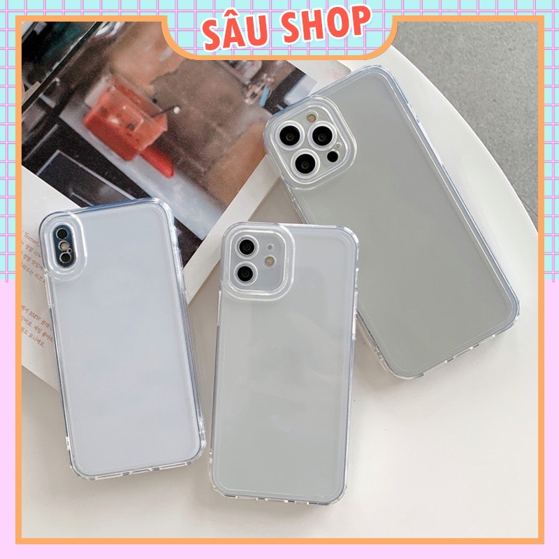 Ốp Lưng Iphone Bảo Vệ Lỗ Viền Camera Trong Suốt Chống Bụi Bẩn 7plus/8/8plus/x/xs/11/12/pro/promax [Bo Cam