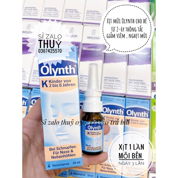 Xịt mũi Olynth 0,05% cho bé trên 2 tuổi
