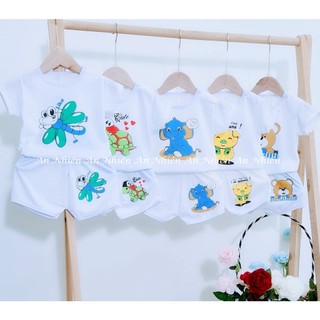 Set 5 bộ cộc tay chuồn chuồn cotton 2c cho bé 3-14kg