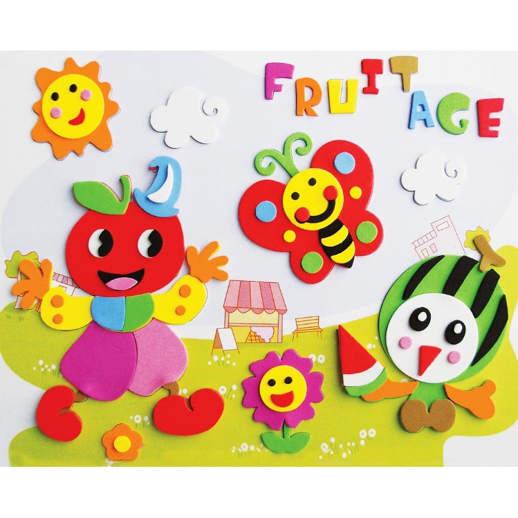 Tranh dán xốp 3D xé dán cho bé - Đồ chơi trí tuệ, rèn tính khéo léo, kiên nhẫn... 22x27cm TÉPPI STORE