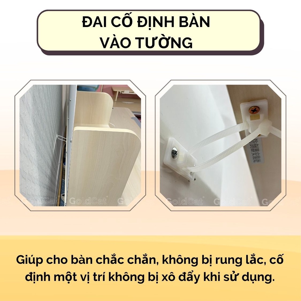 Bàn ghế thông minh cho bé có giá sách, chống gù chống cận cao cấp GoldCat A120 | Tặng kệ bút, giá kệ Ipad