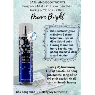 Xịt thơm Bath And Body Works Dream Bright 236ml