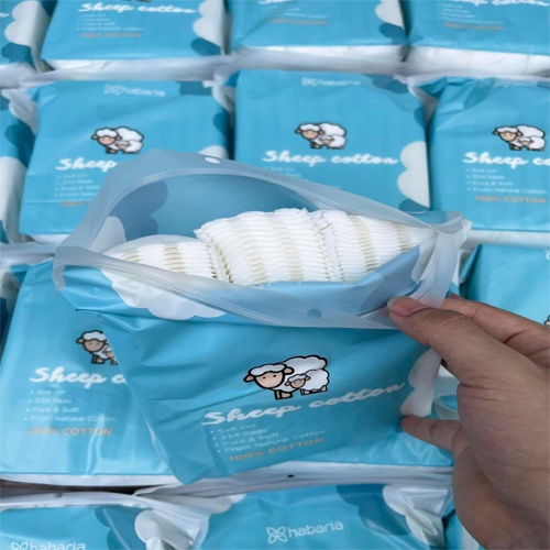 Bông tẩy trang cừu Habaria Sheep Cotton 234 miếng chính hãng mềm mại, an toàn cho da, không bở, không xù