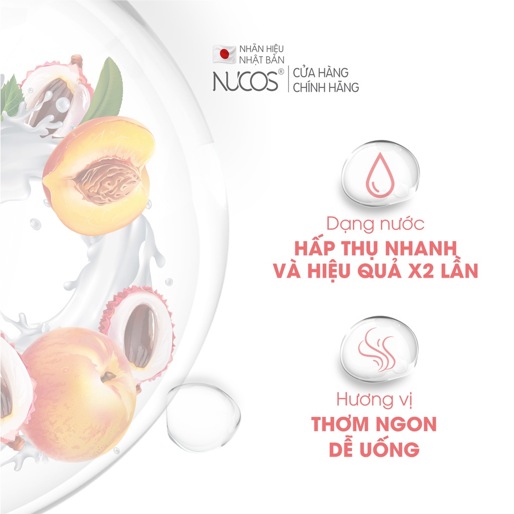 Combo nước uống collagen chống lão hóa trắng da mờ thâm nám Nucos Spa 13500 và Nucos Super White 2 hộp x 20 chai