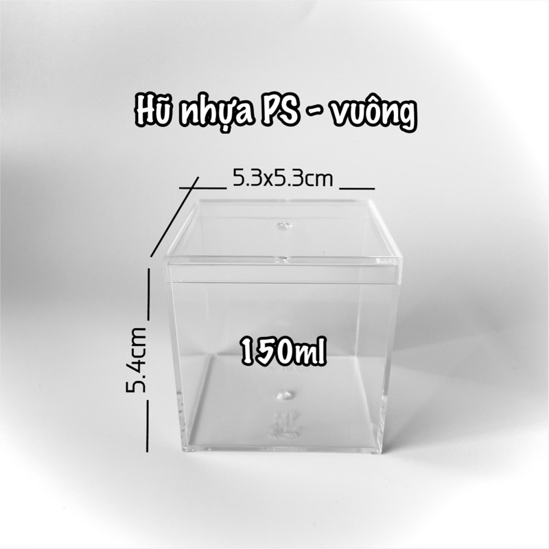 Hũ nhựa PS 150ml - vuông (combo 5 hũ)