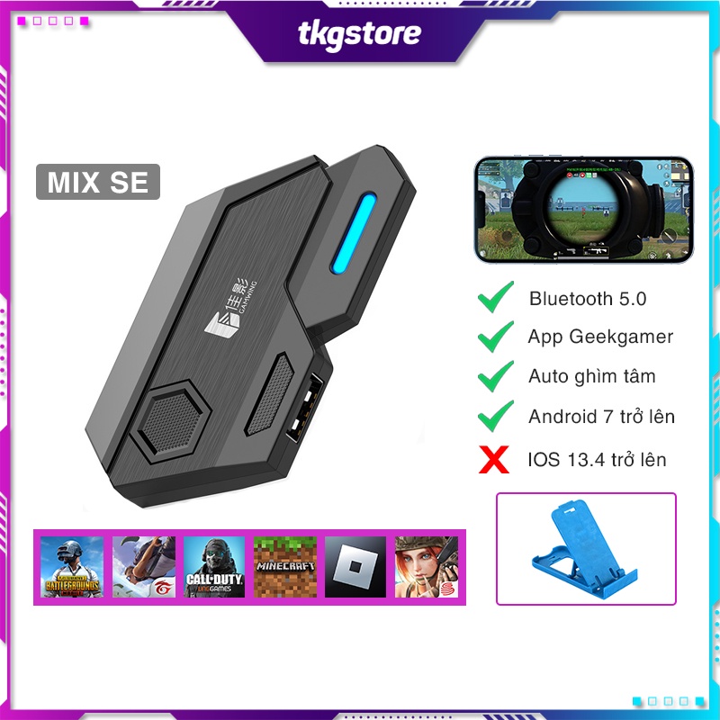 Bộ chuyển đổi chơi game MIX SE kết nối bluetooth 5.0 không độ trễ chơi PUBG Mobile Free Fire CFM COD