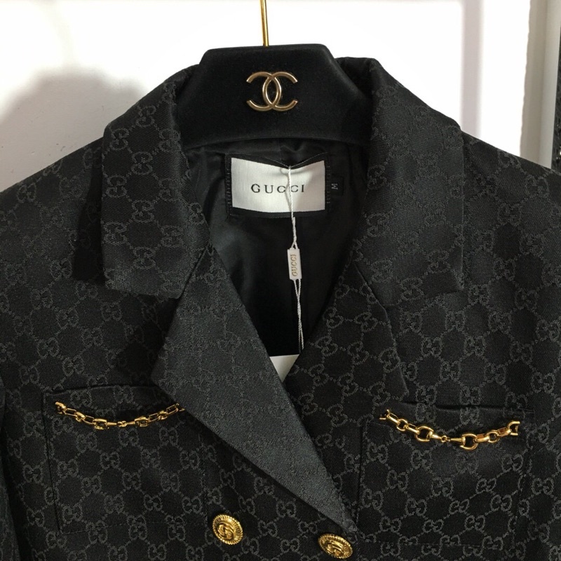 Áo khoác vest nữ dáng ngắn phong cách retro cao cấp GC Gucci 2023