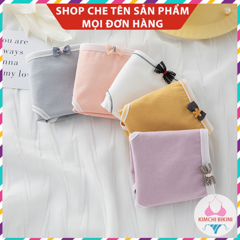 quần lot nữ cotton đính nơ chống viêm KIMCHIBIKINI quần nhỏ nữ Nội y mặc bên trong tôn dáng QL027