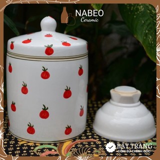 Qủa Nén Vại Muối Dưa Cà - Sứ Trắng Bát Tràng - Cục Cho Vại 4 Lít & 5 Lít
