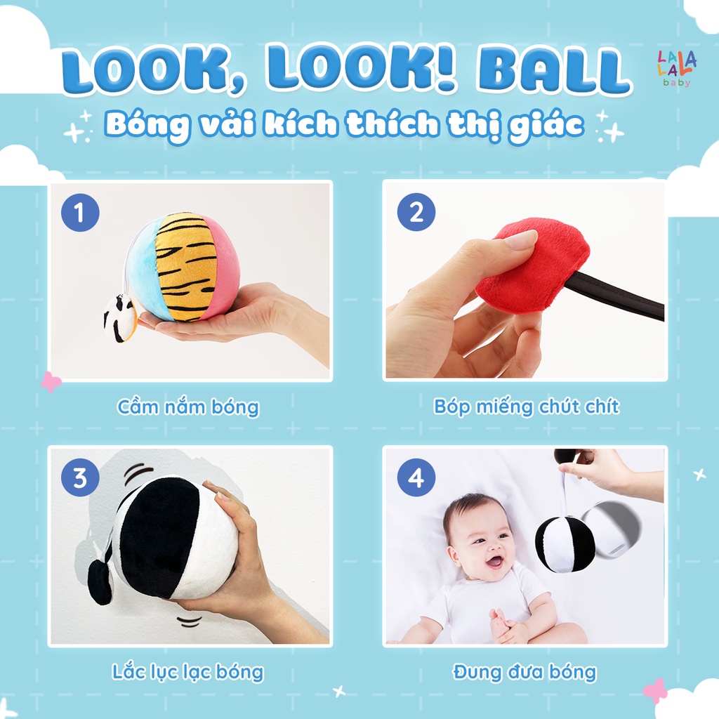 Bóng vải cho bé Xúc Xắc vui nhộn Lalala baby đồ chơi hình khối kích thích thị giác cho trẻ sơ sinh