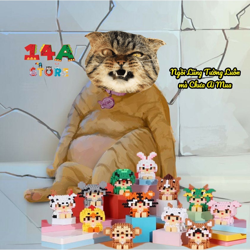 Lắp Ráp Mô Hình 3D 12 Con Giáp Đồ Chơi Trí Tuệ Cho Bé Size MIni