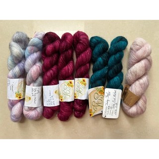 Len sợi mohair màu loang