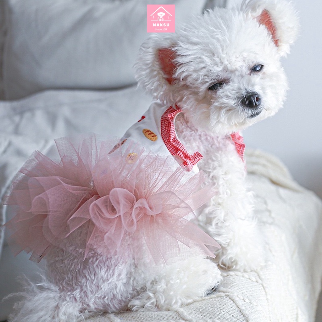 Đầm Váy Xoè Thêu Gấu Cute Cho Chó Mèo Thời Trang Mùa Hè 2023 Quần Áo Thú Cưng Thiết Kế Cao Cấp Naksu.