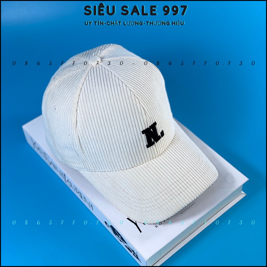 NÓN KẾT THÊU CHỮ CÁI, MŨ LƯỠI TRAI NHIỀU MÀU CHẤT NHUNG GÂN DÀY MỊN ĐẸP