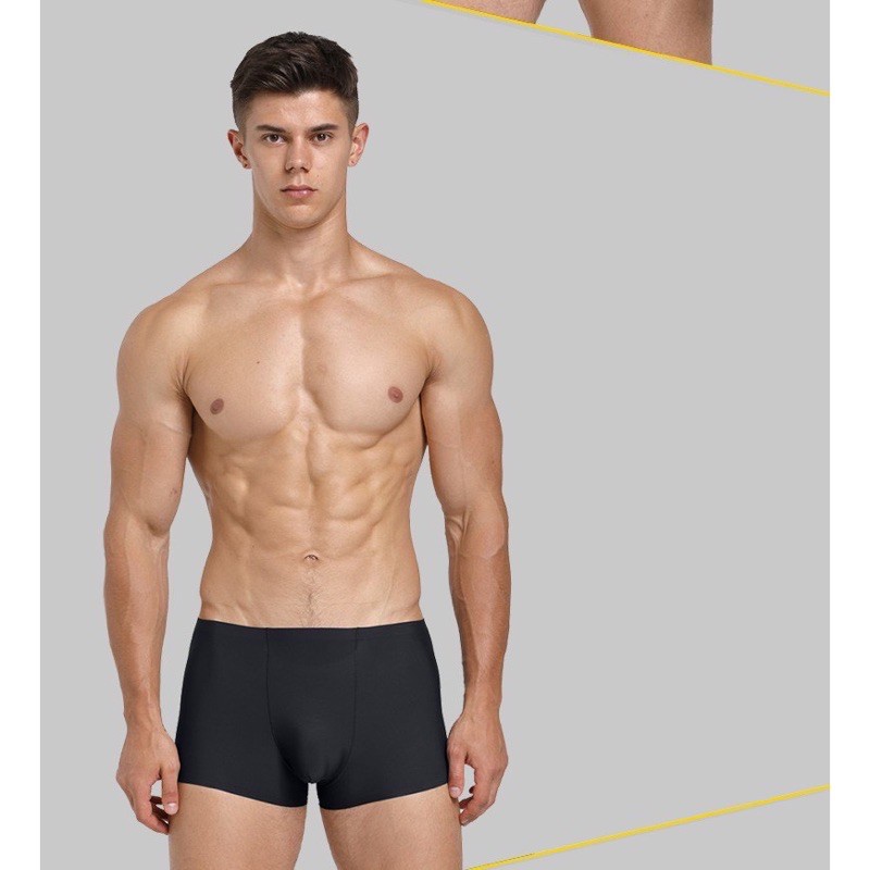 Quần Sịp Đùi Nam Đúc Su Thun Lụa Ép Lạnh Không Viền Hằn Siêu Mát