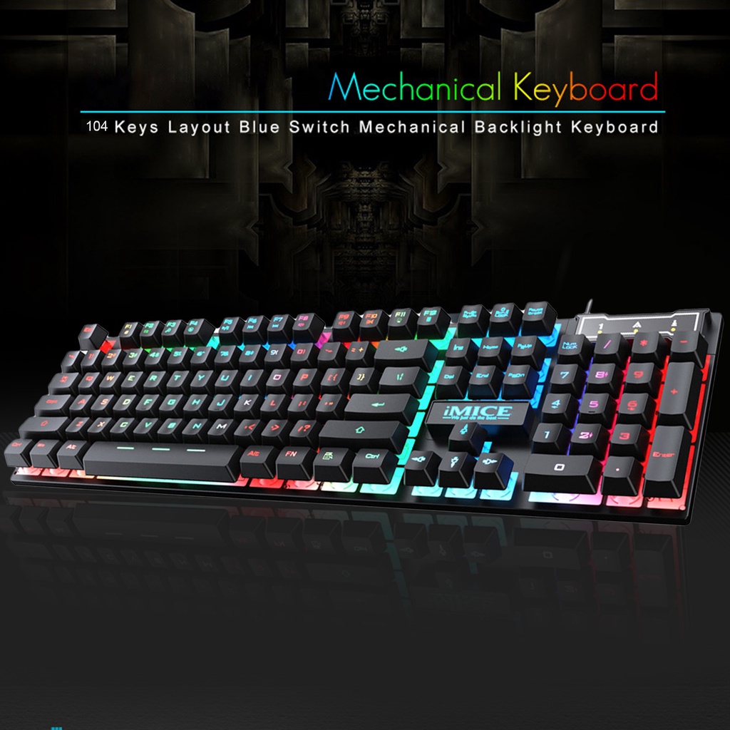 Bàn Phím Chơi Game 104 Phím Chống Nước Phát Sáng Nhiều Màu