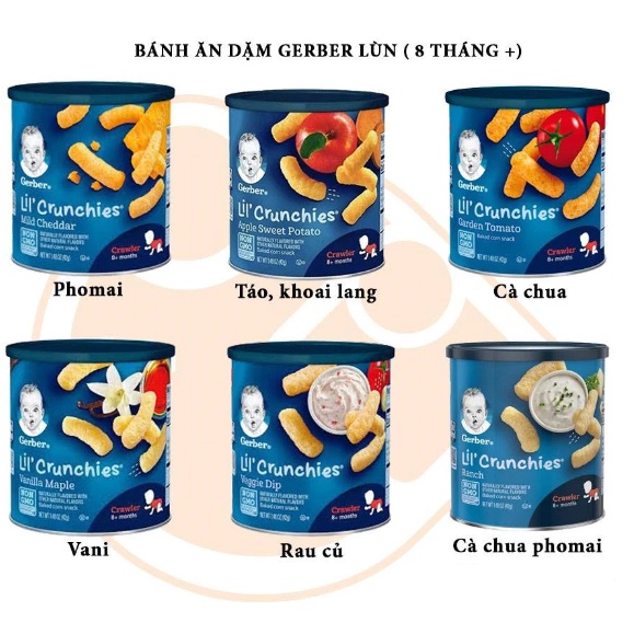 Bánh ăn dặm Gerber lùn hàng air Mỹ vị hoa quả giá tốt