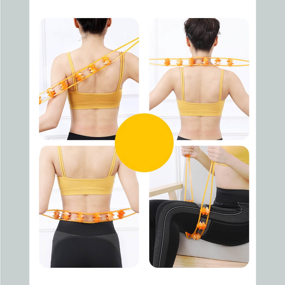 Dây Lăn Mát Xa Lưng, Cổ, Vai, Mát Xa Toàn Thân 3 Đầu Con Lăn - hàng loại 1