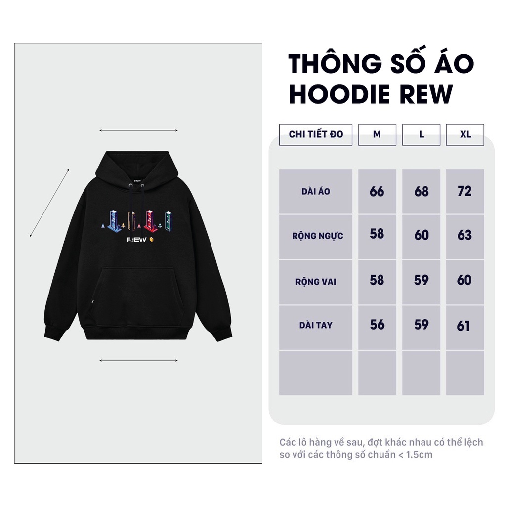 Áo hoodie local brand REW form rộng Unisex dành cho cả nam và nữ mẫu REW cây xăng HD11