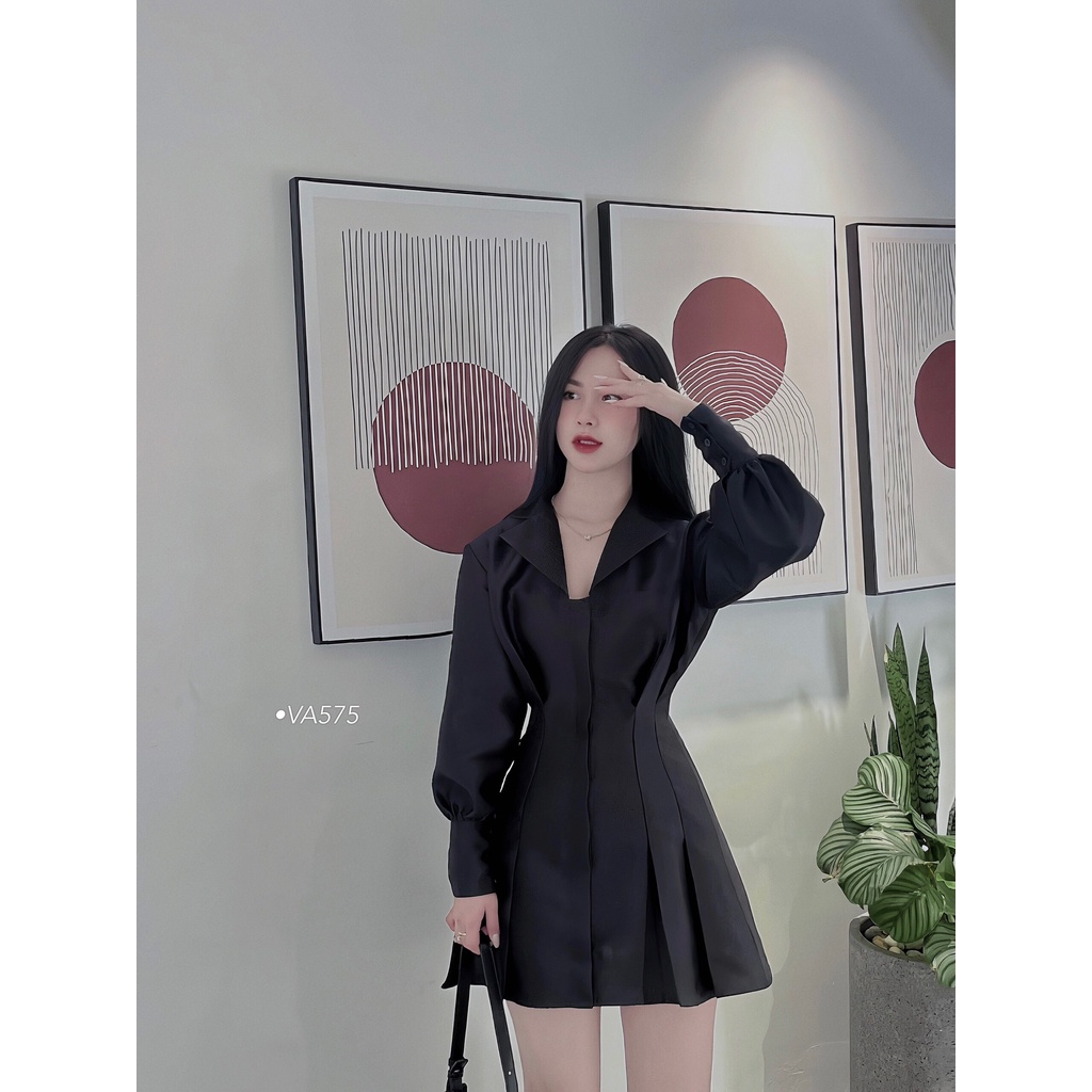 VA575  ĐẦM ĐEN TAY DÀI